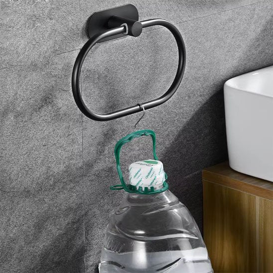 porte serviette salle de bain ovale noir