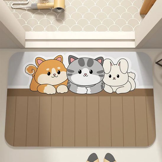 tapis de bain kawaii animals