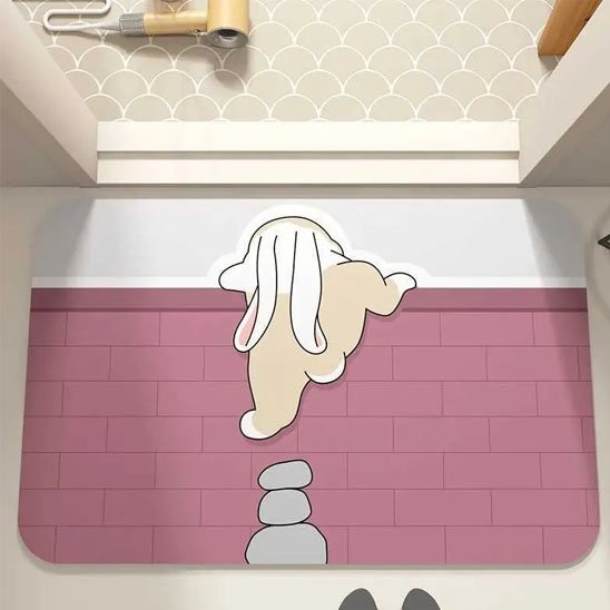 tapis de bain lapin pour entre de bain