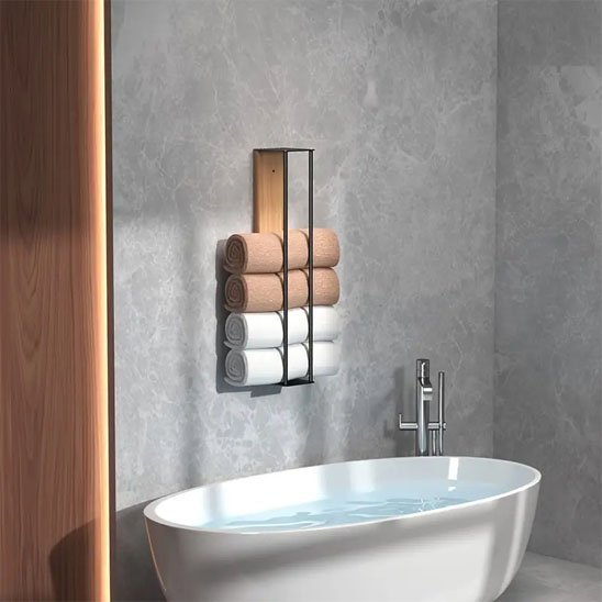 Porte serviette mural salle de bain | Épurée - La Maison D'Amour
