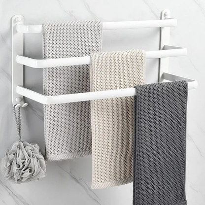 porte serviette salle de bain 3 étages avec crochets