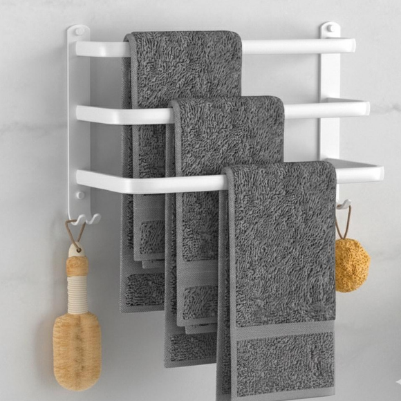Porte serviette salle de bain étagère 3 barre