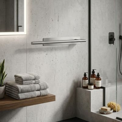 Porte serviette salle de bain gris