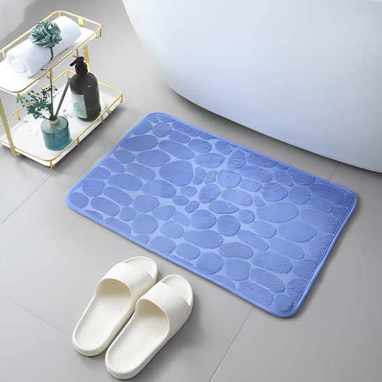 tapis de bain antidérapant bleu