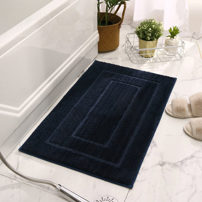 tapis de bain bleu marine 
