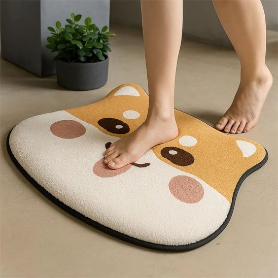 tapis de bain en forme de chien