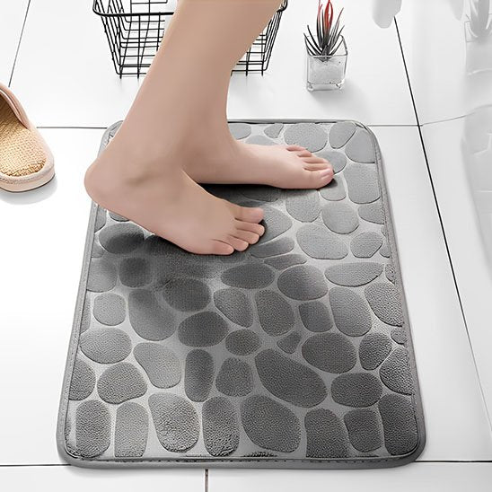 tapis de bain gris antidérapant