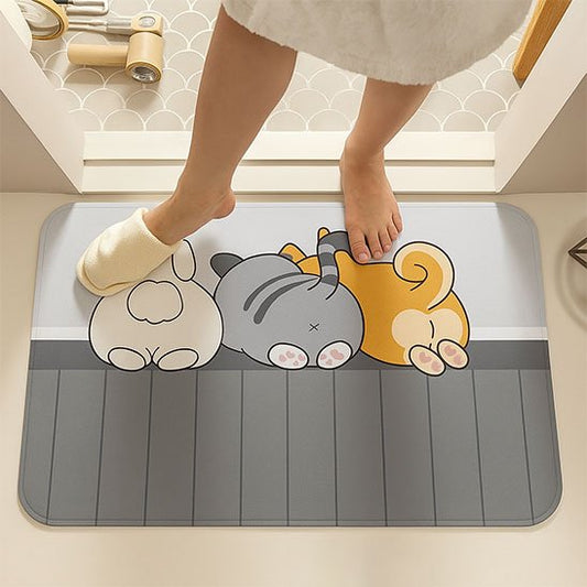 tapis de bain photo animaux