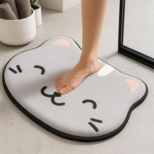 tapis de salle de bain en forme de chat